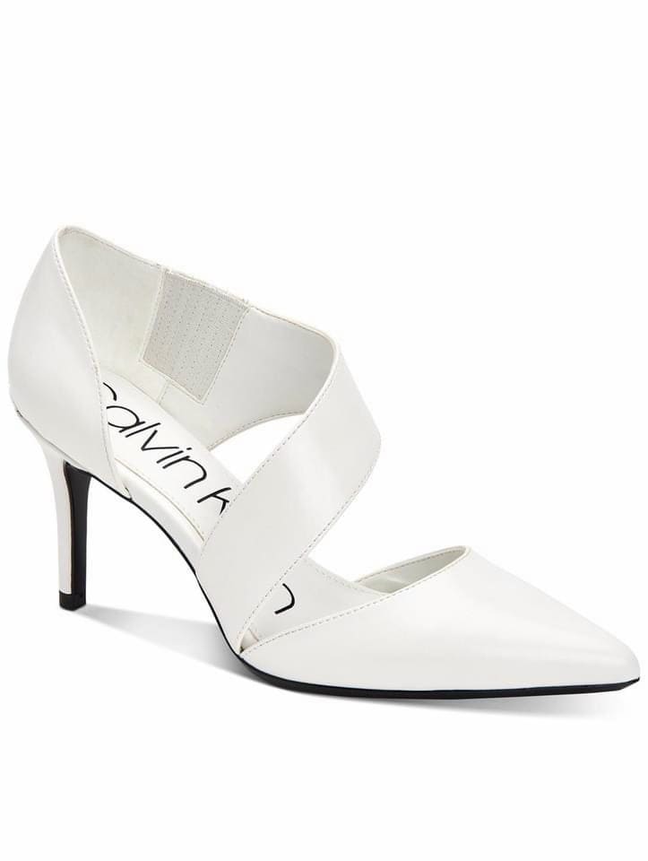Giày nữ Calvin Klein cao gót màu trắng Linh Store USA - Hàng xách tay Mỹ