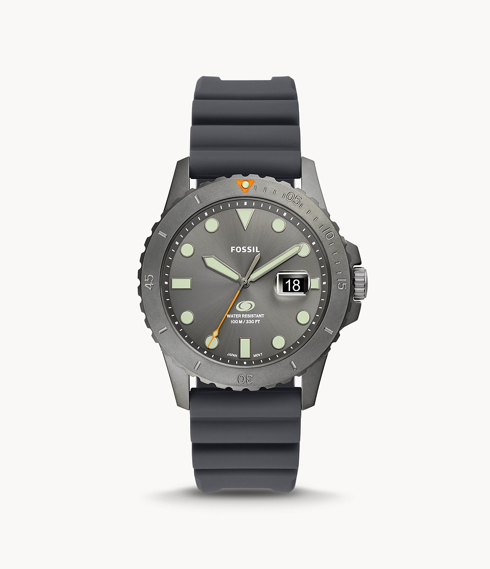 Dong-ho-nam-Fossil-Blue-Three-Hand-Date-Gray-Silicone-Watch-1