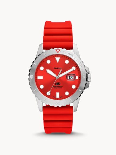 Dong-ho-nam-Fossil-Blue-Three-Hand-Date-Red-Silicone-Watch-1