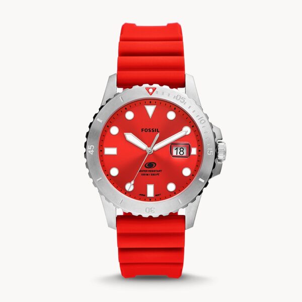 Dong-ho-nam-Fossil-Blue-Three-Hand-Date-Red-Silicone-Watch-1