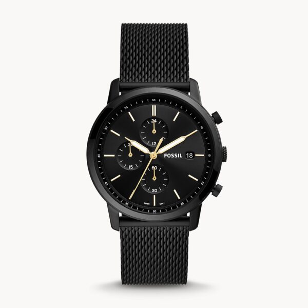 Dong-ho-nam-Minimalist-Chronograph-Black-Stainless-Steel-Mesh-Watch-1